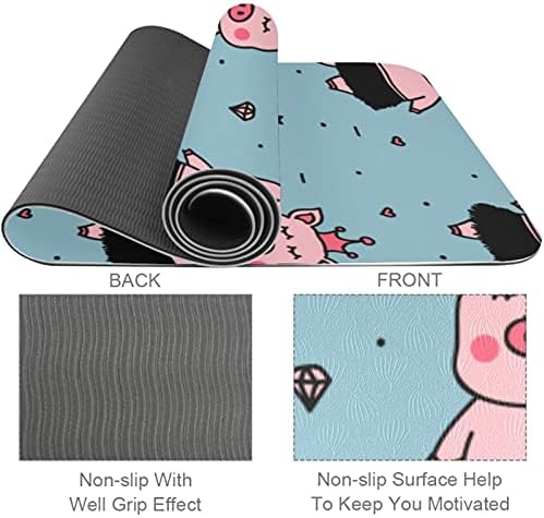 Siebzeh Pink Hawaiian Dance Crown Pig Premium Thick Yoga Mat Eco Friendly Rubber Health & amp; fitnes non Slip Mat za sve vrste vježbe
