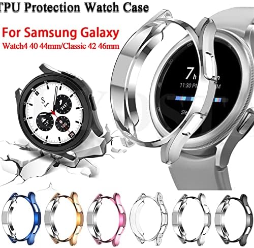 UMCNVV zaštitni sat za zaštitu zaslona za Samsung Galaxy Watch4 40 44mm / Classic 42 46mm Poklopac punog zaštitnika TPU Prozirna granica
