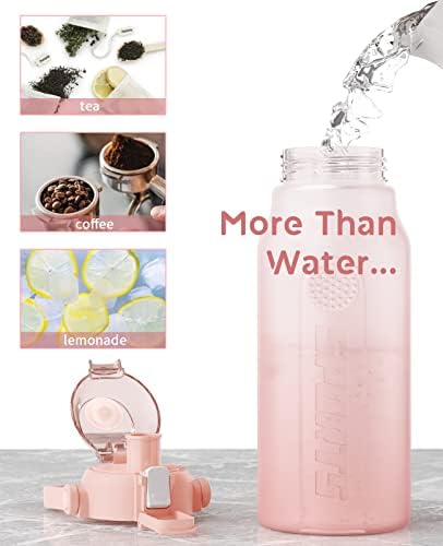 64oz vodene boce sa slamom, 2 litara motivacijska boca za vodu, TRITAN BPA-bez boce velike vode za teretanu, sport, vježbanje, dnevno