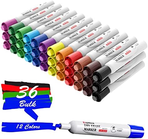 COMIX HEASE MARKERI, Dlijeto Tip bijelih markera, 36 skupnih 12 raznih boja Mali mirisi za djecu nastavnici uredskih i školskih pribora