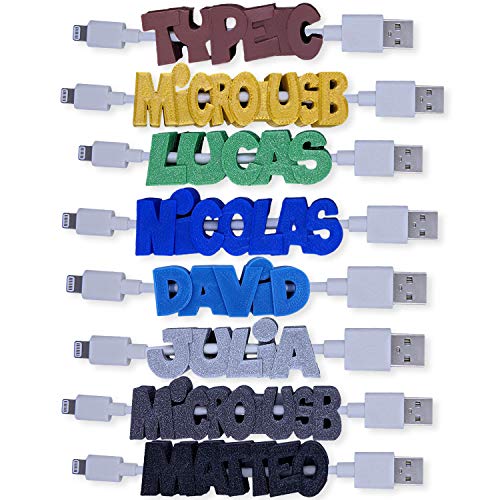 KDO 3D oznake kabela - reljefne isječke s slovom - Ideja poklona - 15 boja za odabir od - prilagodljivo - Odgovara na telefonskim