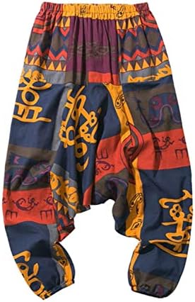 Clanmilums muns pamuk posteljina harem hlače elastična struka baggy hippie joga hlače