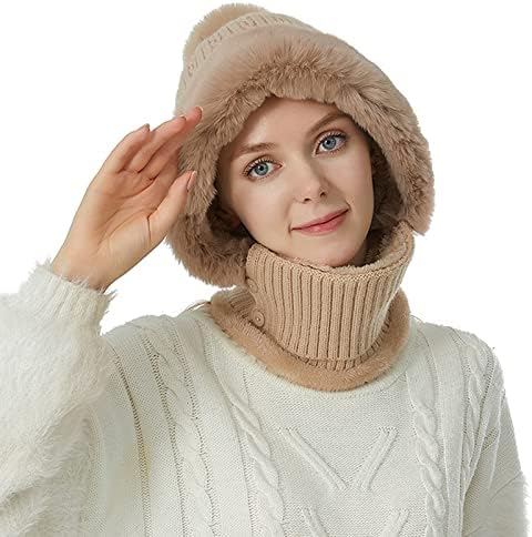 Ženska zima pom pom Beanie šešir 2 u 1 Plish Slouchy Hladno vrijeme Fleece obloge tople pletene kape