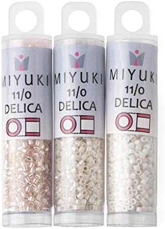 Miyuki Delica set Beads Bundle: veličina 11/0, Enchanted Palette kolekcija DB223, DB1203, DB1490 - 3 cijevi od 7,2 grama