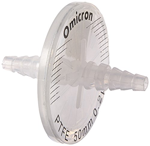 Omicron 200050r PTFE filterski disk za odzračivanje, 60 psi maksimalni radni pritisak, 50 mm, 0,2 µm sterilan, pojedinačno upakovan