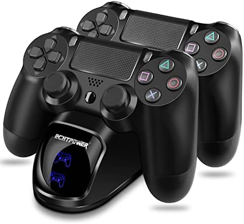 Echtpower PS4 punjač za kontroler, PS4 priključna stanica za punjenje, Dvostruki Punjač sa ekranom statusa punjenja za Playstation