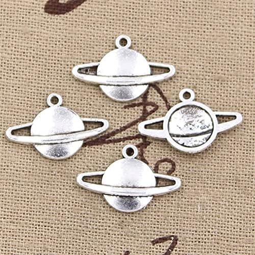 hroryn 50pcs Charms saturn planet spark 20x13mm Antique Making Vintage tibetanski srebro cink legura privjesak