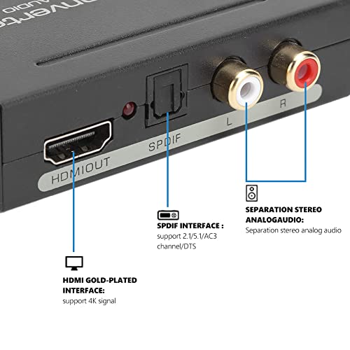 4k HDMI audio ekstraktor, HDMI do HDMI audio pretvarač + optički toslink spdif + RCA l / R Stereo analogni audio adapter za vatrogasni
