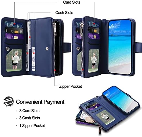 Jzases futrola za iPhone X / iPhone Xs, 2 u 1 magnetna odvojiva torbica za Novčanik, PU kožna Navlaka za telefon sa držačem kartice