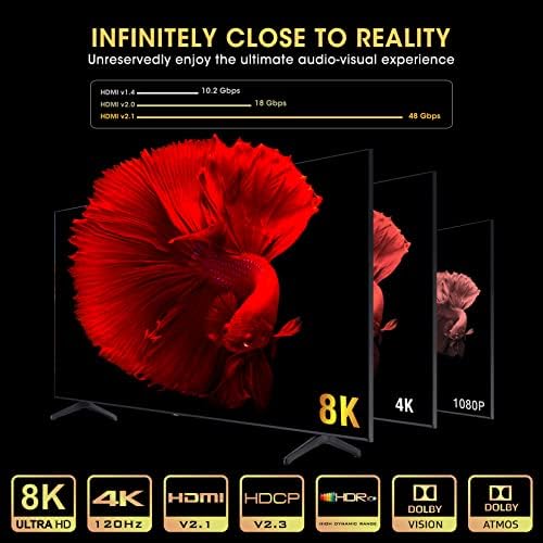 Roofill 8K HDMI prekidač s daljinskim nosačem HDR10, Dolby Vision / Atmos