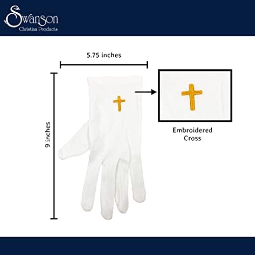 Swanson Christian Products bijele pamučne rukavice - bijele crkvene rukavice za crkveno bogosluženje, događaje, predstave i skečeve