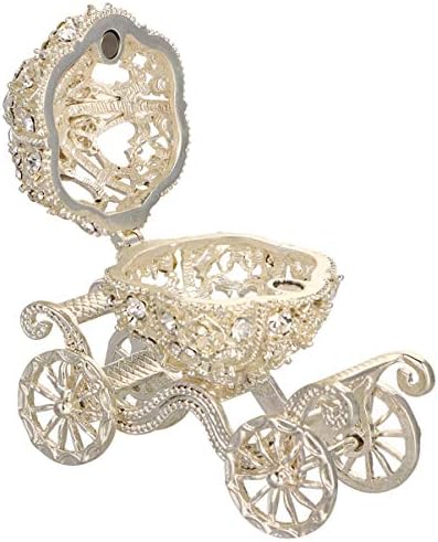 ToddMomy 1pcs Crystal bundeve kolica ukrasna, srebrna bundeva nosač nakita nakit držač za prikaz za djevojke