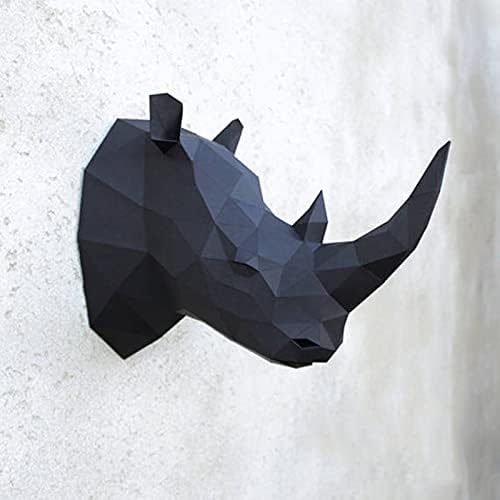 WLL-DP RHINO HEAD 3D papir trofej Origami puzzle papir Model kreativnog geometrijskog zidnog ukrasa ručno rađena igra DIY papirna