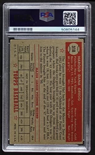 1952 FAPPS 318 Hal Gregg New York Giants PSA PSA 4.00 Giants