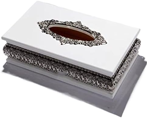 DOUBA Bijela kutija za tkivo u evropskom stilu bijelo drvo zlatna kutija za tkivo kućni ukras kutija za salvete Kreativna ladica