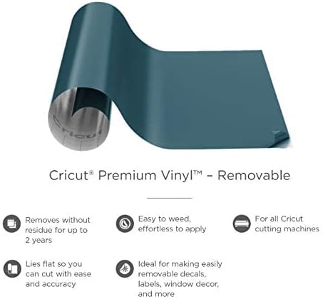 Cricut Premium ukloniv vinil vinil - crni, bijeli, zlatni, srebrni - mat, 12x48