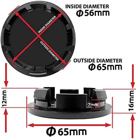 Skinoeu 4 x 65 mm Centralni čepovi koji su kompatibilni s VW 3B7601171 / 6U7601171 SKULL TOXIC CV 59