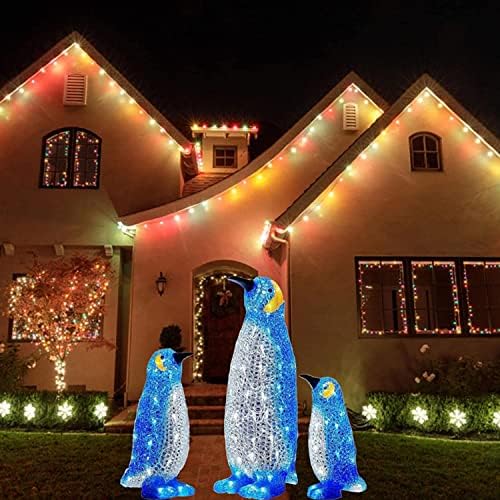 Mali vrt pingvin ukras LED božićni ukrasi na otvorenom akrilni božićni ukrasi Božićna atmosfera Dekoracija Solarna kuća broj seta