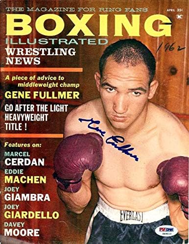 Gene Fullmer Boxing Illustrated Magazine Cover PSA / DNK S49010 - Boxing magazini sa autogramom