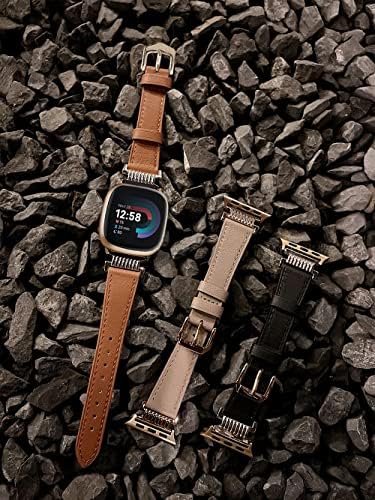 Luksuzni kožni satovi za fitbit Versa 4 / Sense 2 Žene Dressy kompatibilno sa fitbit Sense / Fitbit Versa 3 Premium kože sa klasičnom