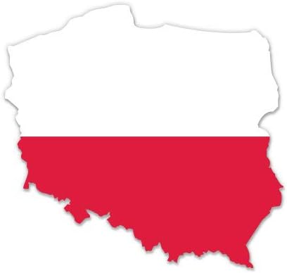 GT grafika Poljska Mapa Oblik država zastava - 3 Vinyl naljepnica - za laptop prijenosnog prenosnog računala I-Pad kaciga Hard Hat - vodootporan naljepnica
