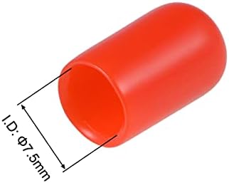 Uxcell 20kom gumene krajnje kapice 12mm ID vinil okrugli poklopac poklopca navojnim navojem Štitnici crveni