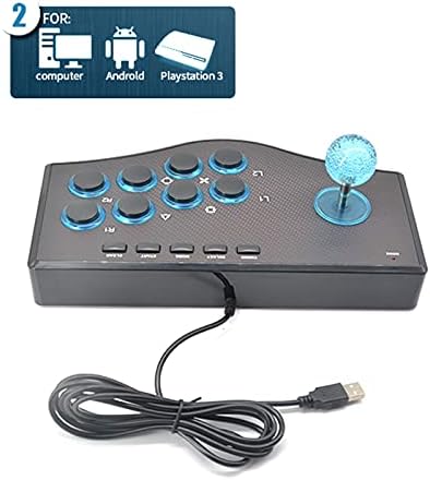 Qiliang Arcade Joystick Fit za PC Fit za Konzolu PS2 / PS3 Fit za Android Smart TV sa kablom od 1,8 metra i ugrađenim vibratorom Osam