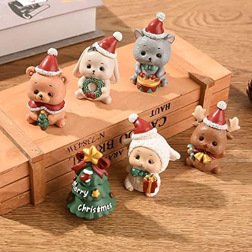 JKYP Božić Santa Claus i porodica životinja nosi Božić kape priča lijep Kreativni uređenje doma Set 12 komada
