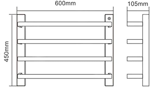 QLIGHA zidni nosač za grijani grijani nosač za kupaonicu, nehrđajući čelik Grijani ručnik za sušenje ručnika sa 4 ruke, desna linija