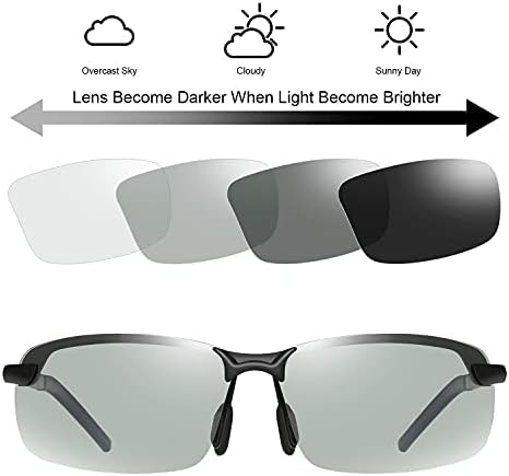 Yimi polarizirani fotohromični sportovi na otvorenom na sunčane naočale za muškarce Žene Antiglire naočale ultra svijetlo sunčane