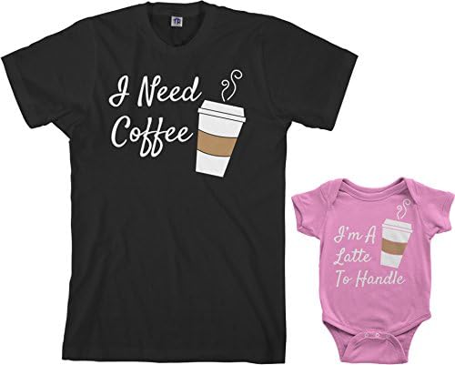 Threadrock kava i latte novorođenčad bodi i muške majice podudaranje