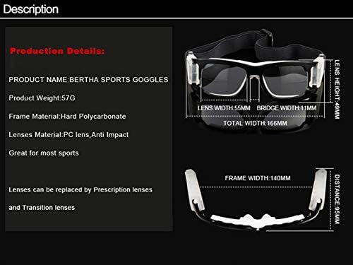 Runworld Sportske košarkaške naočale protiv magle zaštitne naočale za odrasle muškarci za mlade nogometne tenis dribling naočale