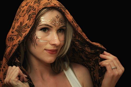 6 stranica Burning Man, Zlatne privremene tetovaže Zlatnim omjerom, maskiralo za lice za lice