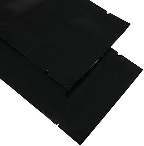 100x crne / srebrne / Crne dugačke ravne otvorene gornje torbe sa ovalnim prozorom 6x20cm