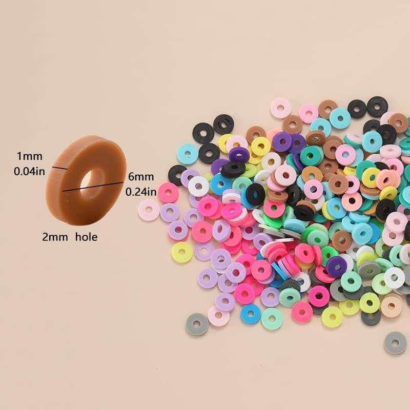 NITOPUPU 10 pramenova 6mm tamnoplave ravne okrugle perle od polimerne gline ručno rađene labave Odstojne perle za izradu nakita, 3200kom