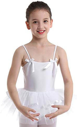 EasyForever Kids Girls Bowknot Spaghetti Trake Ballet Dance Leotard haljina Gimnastička klizačica Tutu suknja