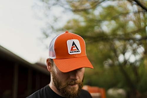 J & D Productions, Inc. Allis Chalmers traktorski šešir, novi logo, narandžasta sa bijelom mrežom leđa