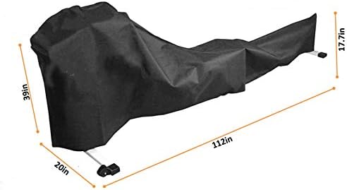 Aziareate veslački poklopac, vodootporna oprema za fitness pokriva, 112x20x39 '', crna