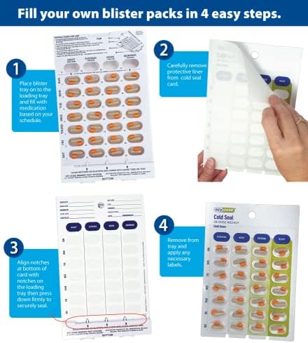 Lijek Blister paket Refill Set Cold Seal-uključuje blister tacne & hladno-pečat kartice-Pill Blister veličine redovne ili Jumbo blisteri