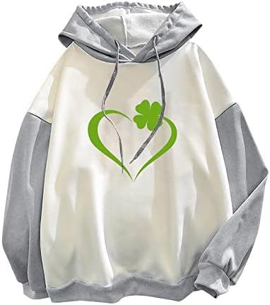 Oplxuo St Patricks Day Hoodie za žene Irska Odjeća slatka Shamrock duksevi djetelina pulover pulover dukserice za tinejdžerke