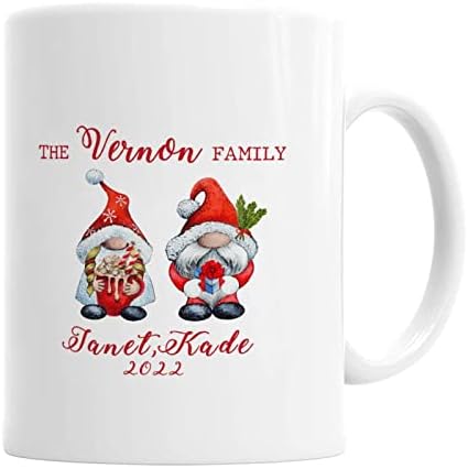 Božićna šolja prilagođena porodica Menber ime slatka Gnome keramička šolja za kafu Santa poklon Bijela šolja novost šoljice za kafu