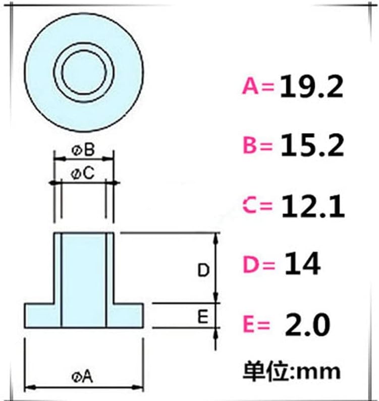 M12 tranzistorske perene najlonske korake T Tip brtva Plastični stup 19.2mm Kolum za rasvjetnu izolaciju promjera glave
