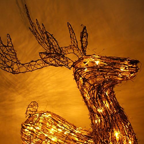 Momokopeng 45 LED osvijetljeni blistavi zatražili jeleni osvijetljeni božićni dvorišni umjetnički ukras - bistra svjetla