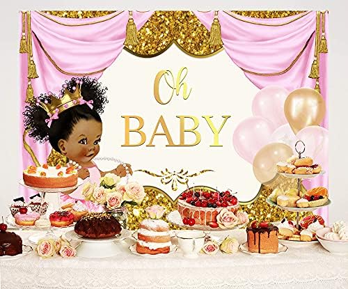 Ticuenicoa Oh Baby backdrops za djevojčice kraljevske princeze roze i zlatne Baby Shower Pozadine za fotografiju svježa princeza Babyshower