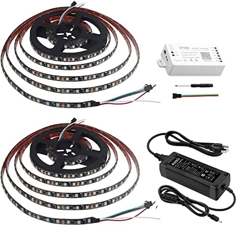 Alitove RGB Adreziva LED traka WS2811 12V LED striptiz 32.8ft 600 LED-a Boja snova Programiraj Digitalni fleksibilni LED pikselov