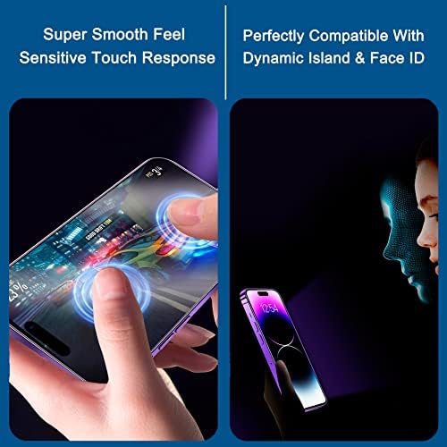 SOOPUR 2 paket Mat Anti-plavo svjetlo zaštita za oči Zaštita ekrana za iPhone 14 Pro, kaljeno staklo za blokiranje plavog svjetla