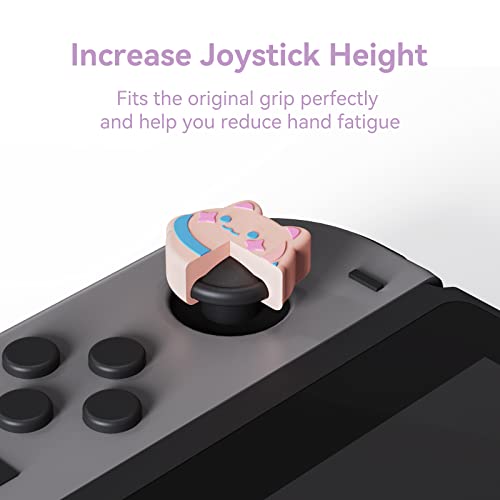 Geekshare Slatko četverovitosti kompatibilne sa Nintendo prekidačem / OLED / Switch Lite, mekani silikonski džojstik poklopac za rokstvo,