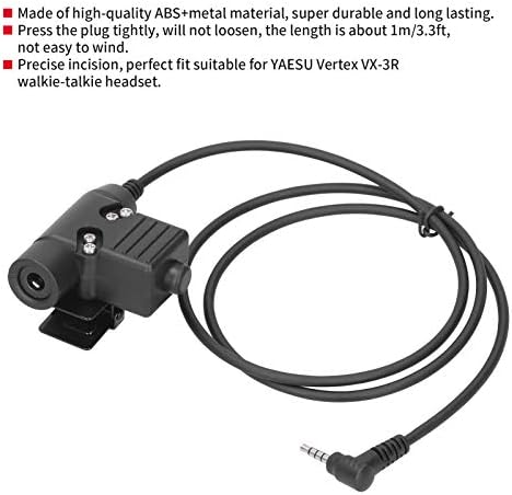 PUSOKEI 1m / 3.3 ft u94 PTT voki-toki Adapter kabl za prenos slušalica za YAESU Vertex VX-3R U94 PTT voki-toki slušalice