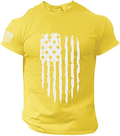 BMISEGM Ljetne majice za teretane muškarci Muške ljetne neovisnosti Modni casual tiskani majica noćne majice kratkih rukava