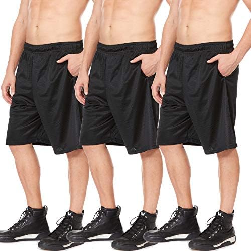 Muške mrežne košarkaške kratke hlače - Athletic teretana Sportska kratka sa džepovima za muškarce 3 pakovanja